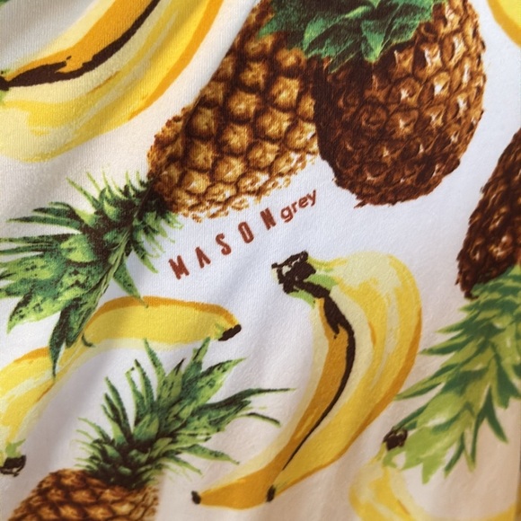 Mason Grey TROPICAL SMOOTHIE Fruit Print Classic Short Robe Women's Size small - Picture 11 of 13